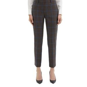THEORY Women’s Testra Wool-Blend Pant Brown Blue Size 4